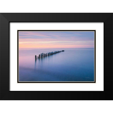 Lake Superior Old Pier IV Black Modern Wood Framed Art Print with Double Matting by Majchrowicz, Alan