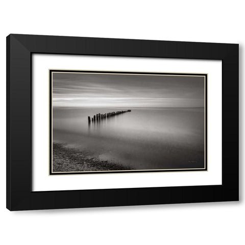 Lake Superior Old Pier V Black Modern Wood Framed Art Print with Double Matting by Majchrowicz, Alan
