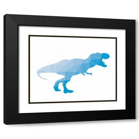 Geo Dinosaur I Black Modern Wood Framed Art Print with Double Matting by Wild Apple Portfolio