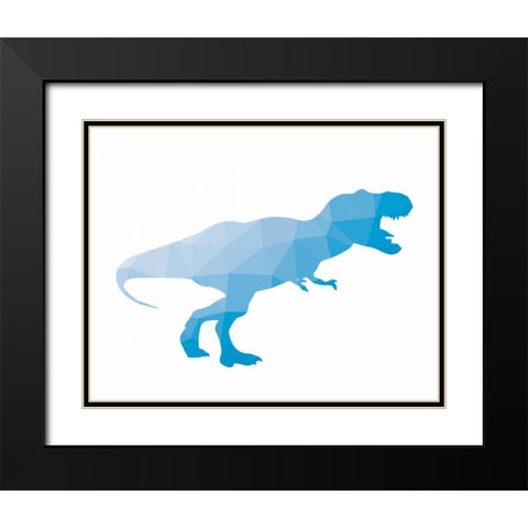 Geo Dinosaur I Black Modern Wood Framed Art Print with Double Matting by Wild Apple Portfolio
