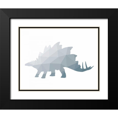 Geo Dinosaur II Black Modern Wood Framed Art Print with Double Matting by Wild Apple Portfolio