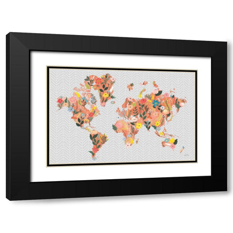 Wild Garden World Gray Black Modern Wood Framed Art Print with Double Matting by Marshall, Laura