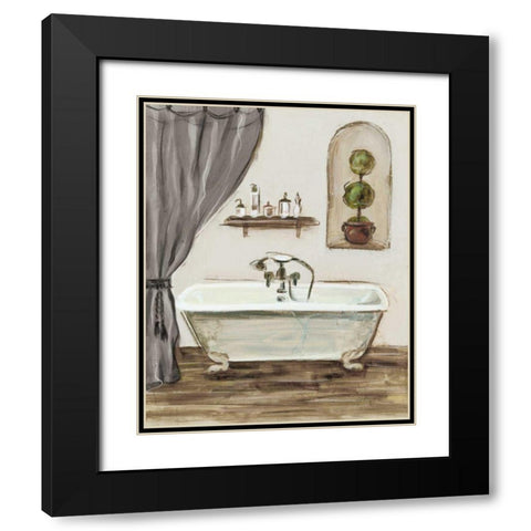 Tuscan Bath I Greige Black Modern Wood Framed Art Print with Double Matting by Vassileva, Silvia