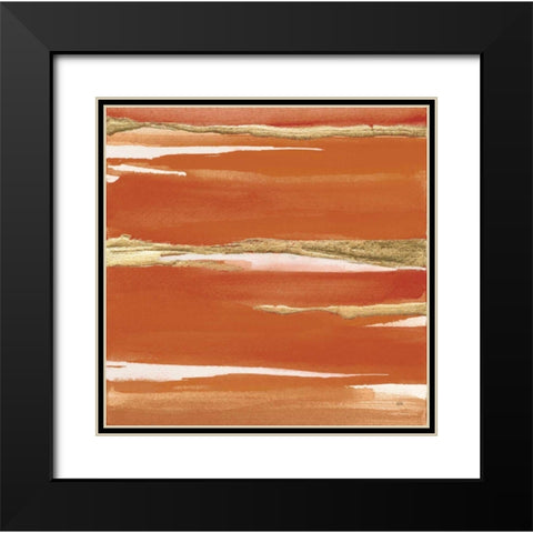 Gilded Mandarin I Burnt Orange Black Modern Wood Framed Art Print with Double Matting by Paschke, Chris