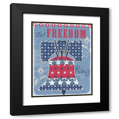 Stars and Stripes Bell Dark Black Modern Wood Framed Art Print with Double Matting by Grove, Beth