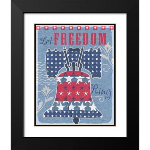 Stars and Stripes Bell Dark Black Modern Wood Framed Art Print with Double Matting by Grove, Beth