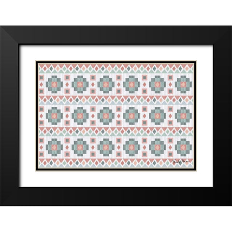 Ikat Pattern II Black Modern Wood Framed Art Print with Double Matting by Zaman, Farida