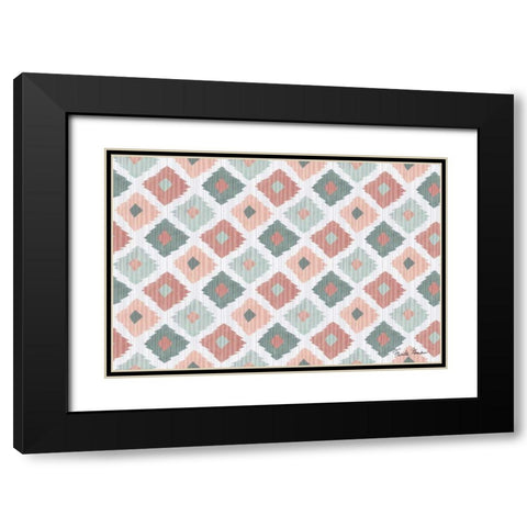 Ikat Pattern V Black Modern Wood Framed Art Print with Double Matting by Zaman, Farida