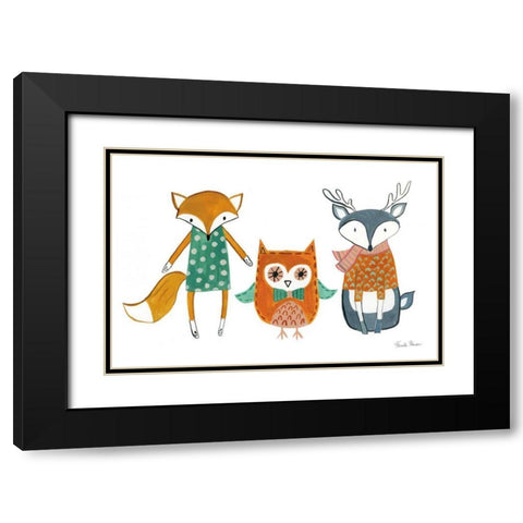Neighborhood Pals XI Black Modern Wood Framed Art Print with Double Matting by Zaman, Farida