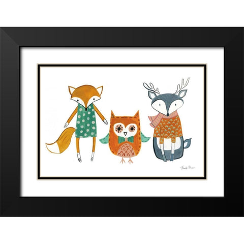 Neighborhood Pals XI Black Modern Wood Framed Art Print with Double Matting by Zaman, Farida