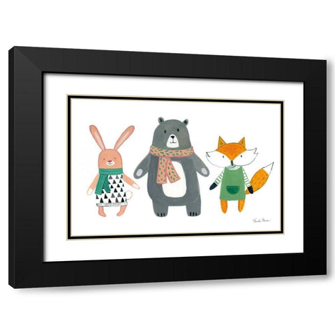 Neighborhood Pals XII Black Modern Wood Framed Art Print with Double Matting by Zaman, Farida