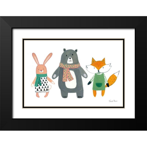 Neighborhood Pals XII Black Modern Wood Framed Art Print with Double Matting by Zaman, Farida