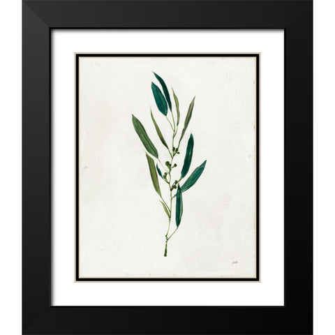 Botanical Study I Greenery Black Modern Wood Framed Art Print with Double Matting by Purinton, Julia