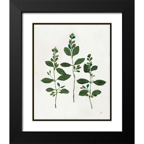 Botanical Study IV Greenery Black Modern Wood Framed Art Print with Double Matting by Purinton, Julia