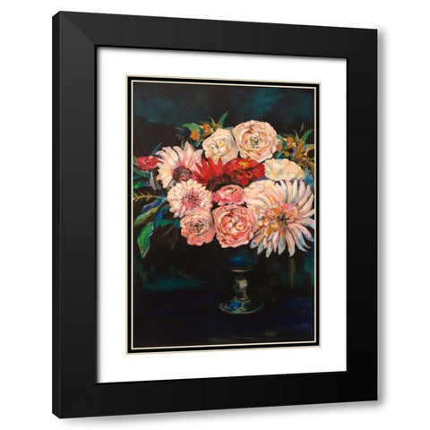 Newport Bouquet v2 Black Modern Wood Framed Art Print with Double Matting by Vertentes, Jeanette