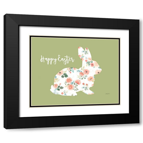 Blooming Delight Bunny II Black Modern Wood Framed Art Print with Double Matting by Jackson, Jenaya