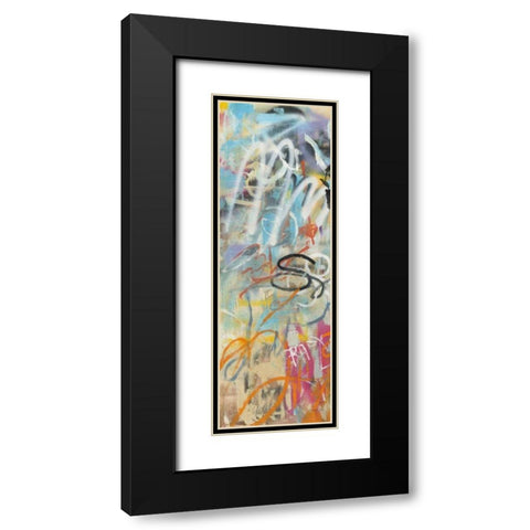 Graffiti Love Panel I Black Modern Wood Framed Art Print with Double Matting by Nai, Danhui