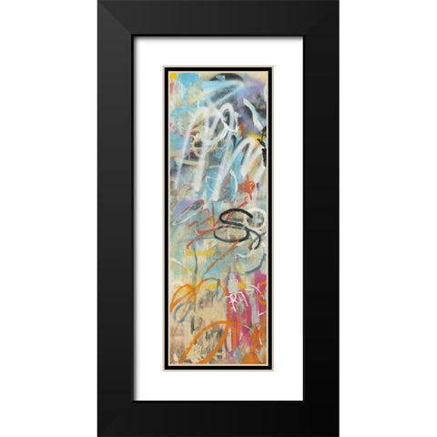 Graffiti Love Panel I Black Modern Wood Framed Art Print with Double Matting by Nai, Danhui