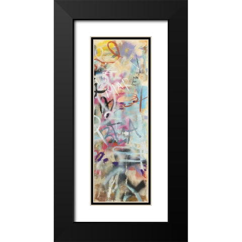 Graffiti Love Panel II Black Modern Wood Framed Art Print with Double Matting by Nai, Danhui