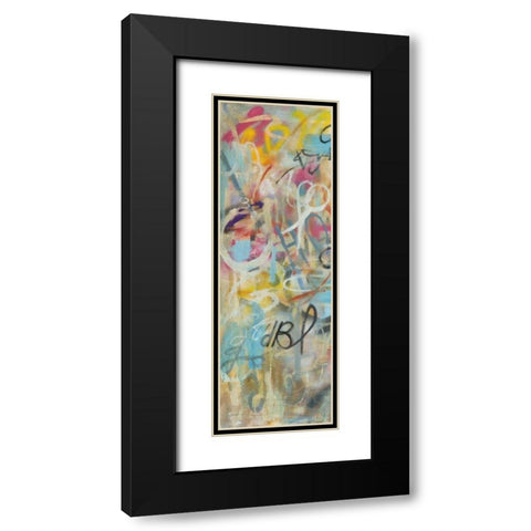 Graffiti Freedom Panel I Black Modern Wood Framed Art Print with Double Matting by Nai, Danhui