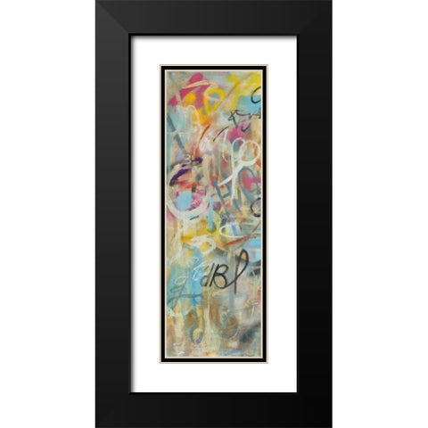 Graffiti Freedom Panel I Black Modern Wood Framed Art Print with Double Matting by Nai, Danhui