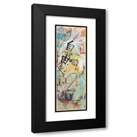 Graffiti Freedom Panel II Black Modern Wood Framed Art Print with Double Matting by Nai, Danhui