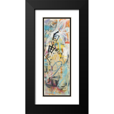 Graffiti Freedom Panel II Black Modern Wood Framed Art Print with Double Matting by Nai, Danhui