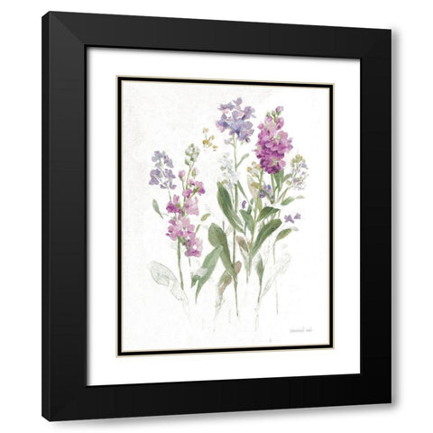 Sprigs of June II White Black Modern Wood Framed Art Print with Double Matting by Nai, Danhui