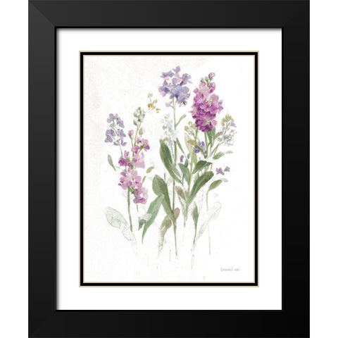 Sprigs of June II White Black Modern Wood Framed Art Print with Double Matting by Nai, Danhui