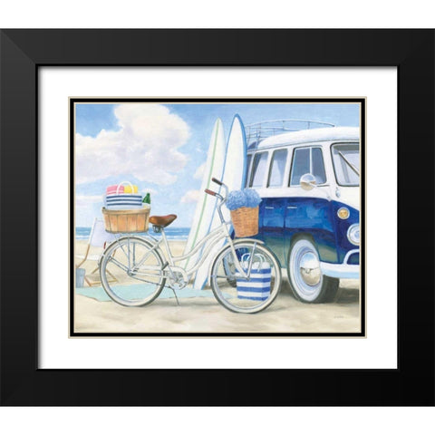 Beach Time I Crop Black Modern Wood Framed Art Print with Double Matting by Wiens, James