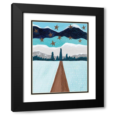 Winterscape Black Modern Wood Framed Art Print with Double Matting by Mack, Lynn