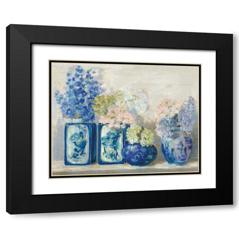 Ladys Mantle on Shiplap Coral Black Modern Wood Framed Art Print with Double Matting by Rowan, Carol