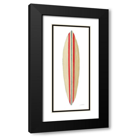 Beach Time Surfboard I Black Modern Wood Framed Art Print with Double Matting by Wiens, James