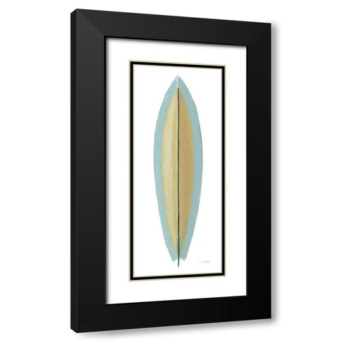 Beach Time Surfboard II Black Modern Wood Framed Art Print with Double Matting by Wiens, James