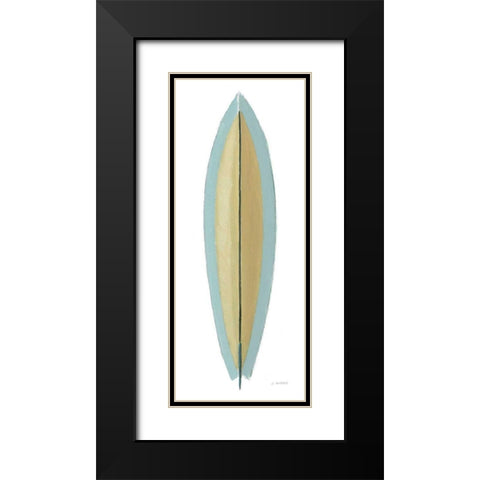 Beach Time Surfboard II Black Modern Wood Framed Art Print with Double Matting by Wiens, James