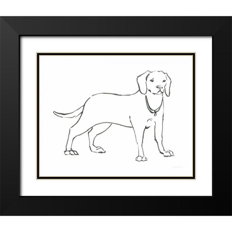 Ink Dog III Black Modern Wood Framed Art Print with Double Matting by Tillmon, Avery