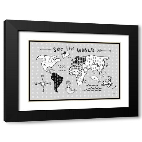 Scandy Baby I Black Modern Wood Framed Art Print with Double Matting by Averinos, Melissa