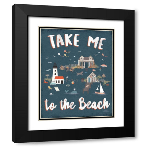 Seaside Village VI Black Modern Wood Framed Art Print with Double Matting by Marshall, Laura