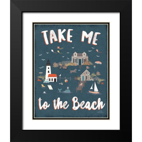 Seaside Village VI Black Modern Wood Framed Art Print with Double Matting by Marshall, Laura