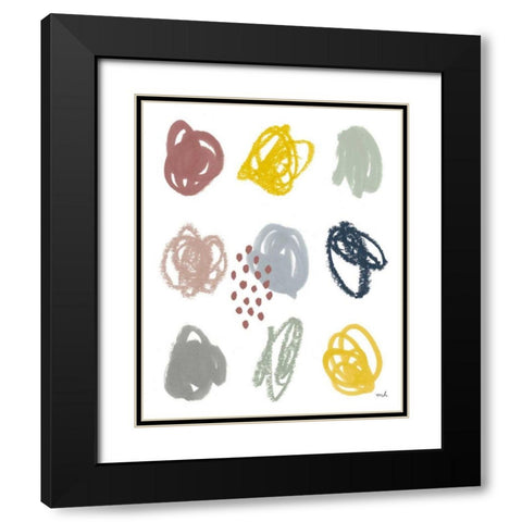 Scribble I Black Modern Wood Framed Art Print with Double Matting by Hershey, Moira