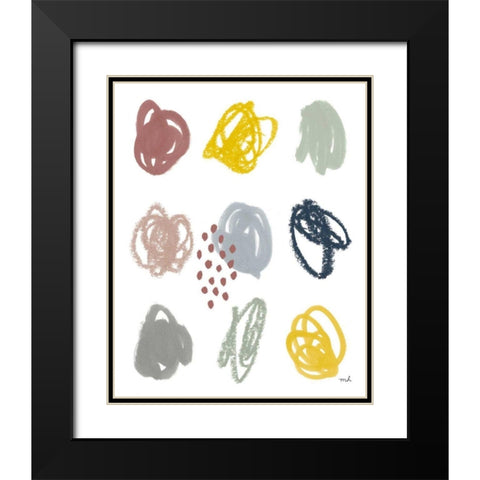 Scribble I Black Modern Wood Framed Art Print with Double Matting by Hershey, Moira