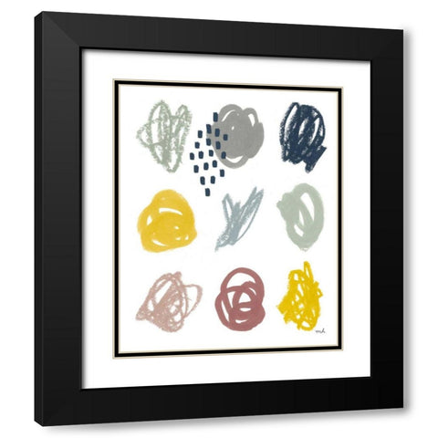 Scribble II Black Modern Wood Framed Art Print with Double Matting by Hershey, Moira