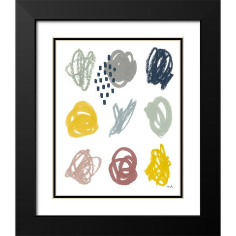 Scribble II Black Modern Wood Framed Art Print with Double Matting by Hershey, Moira