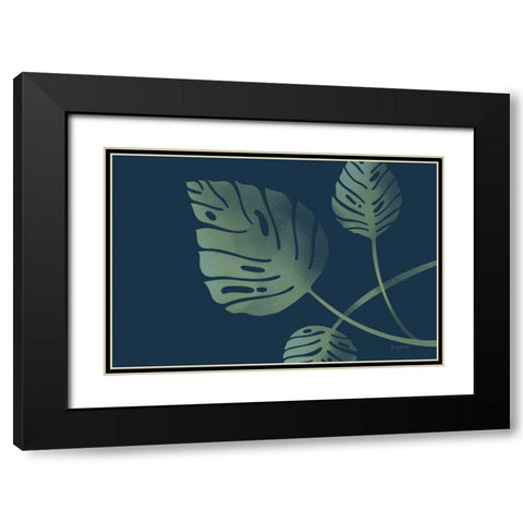 Monstera V Black Modern Wood Framed Art Print with Double Matting by Thorns, Becky
