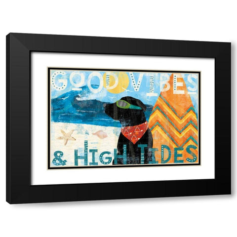 Good Vibes II Black Modern Wood Framed Art Print with Double Matting by Charron, Veronique