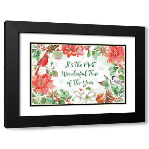 Holiday Flora I Black Modern Wood Framed Art Print with Double Matting by Grove, Beth