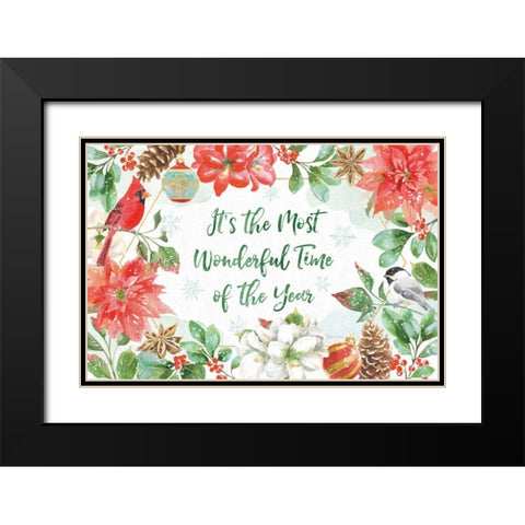 Holiday Flora I Black Modern Wood Framed Art Print with Double Matting by Grove, Beth