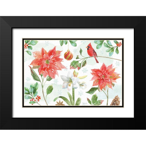 Holiday Flora IV Black Modern Wood Framed Art Print with Double Matting by Grove, Beth