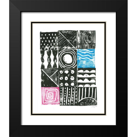 Block Print I Black Modern Wood Framed Art Print with Double Matting by Prahl, Courtney