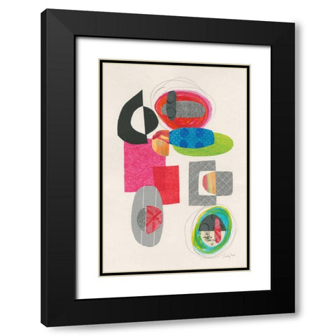 Geometric Collage Black Modern Wood Framed Art Print with Double Matting by Prahl, Courtney